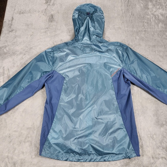 Outdoor Research Helium Hybrid Jacket Mens Medium Blue Hooded Pertex Shield - Picture 3 of 16